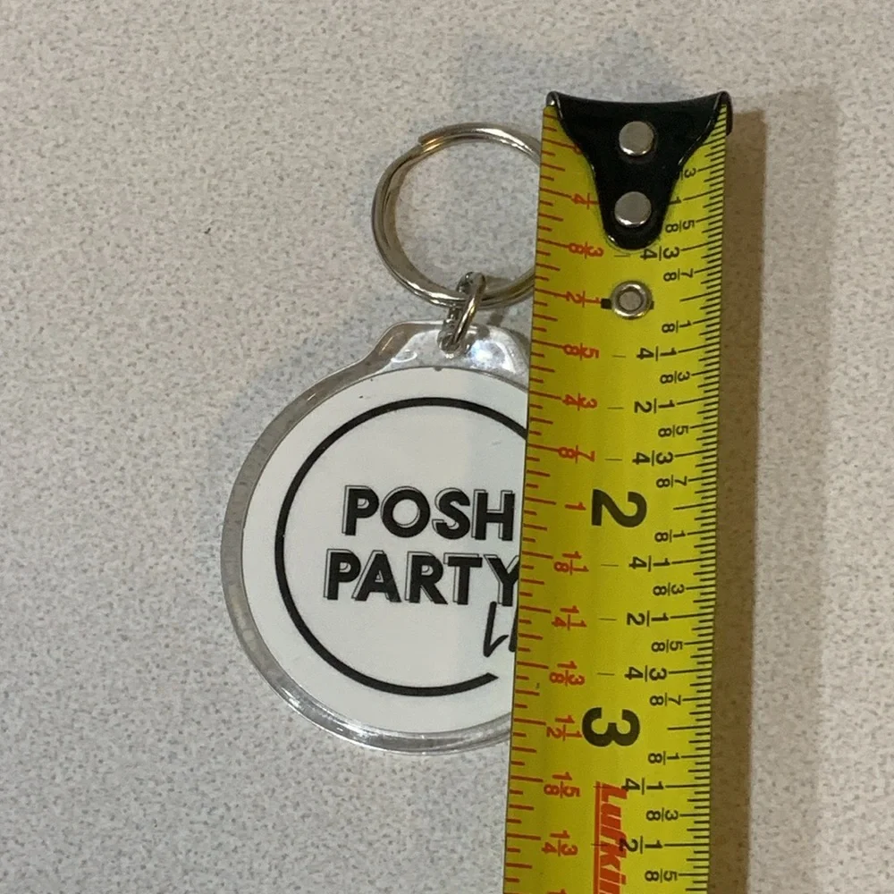 Posh Party Love Keyring - double-sided - silver key ring